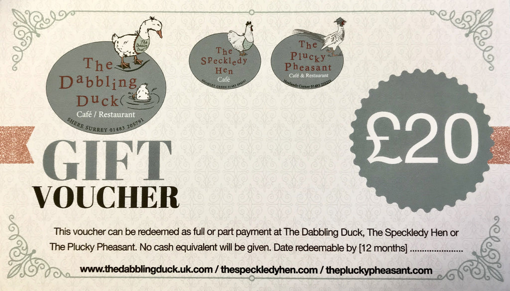 Dabbling Duck Gift Vouchers